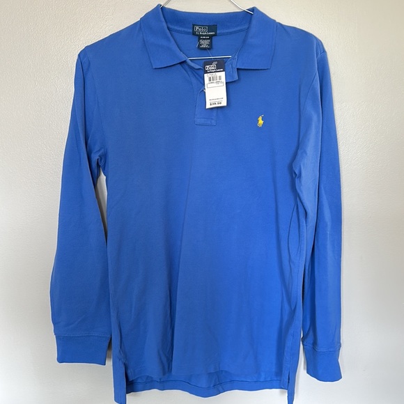 NWT Ralph Lauren Long Sleeve Blue Polo - Picture 1 of 3